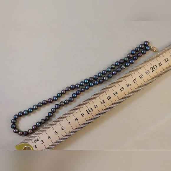 Vintage Black Pearl Necklace With Gold 585 (14K) Lock - Picture 6 of 15